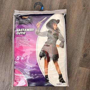 Spirit Castaway Cutie Pirate Costume - Black and Gray size xl 14/16